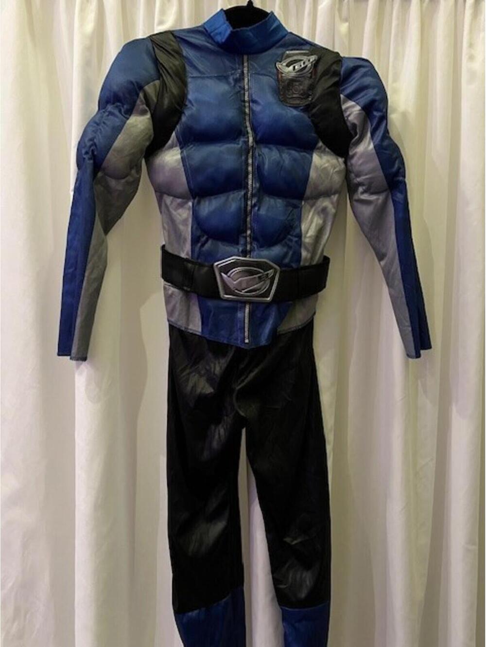 POWER RANGERS BEAST CLASSIC BLUE MUSCLE COSTUME **NO MASK** KIDS M 7-8
